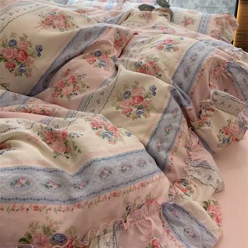 Korean Style Princess Floral B - Aesthetic Floral Duvet Cover review and price