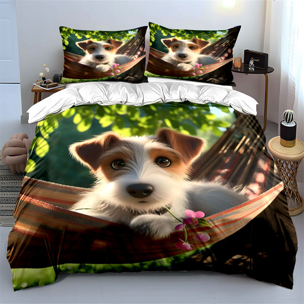 Cute Jack Russell Terrier on a - Duvet Cover Sets With Zipper review and price