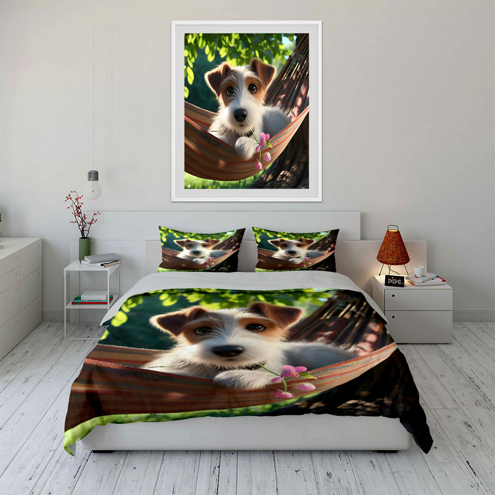 Cute Jack Russell Terrier on a - Duvet Cover Sets With Zipper review and price