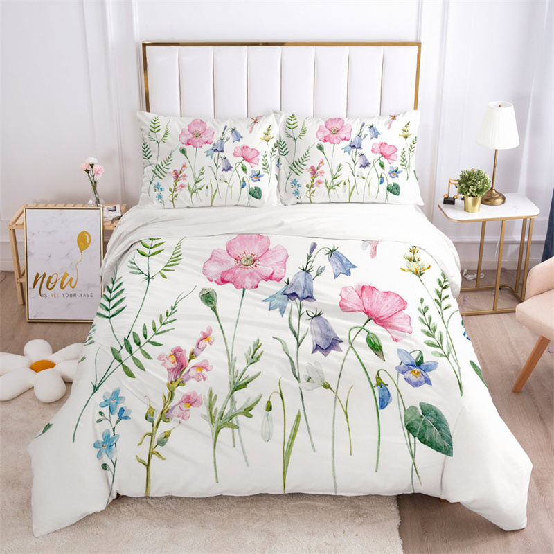 Floral Leaves Bedding Set Micr - Aesthetic Floral Duvet Cover review and price