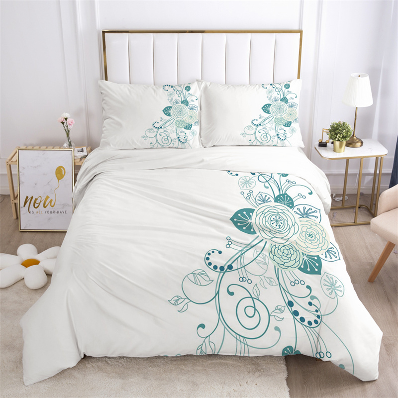 Floral Leaves Bedding Set Micr - Aesthetic Floral Duvet Cover review and price