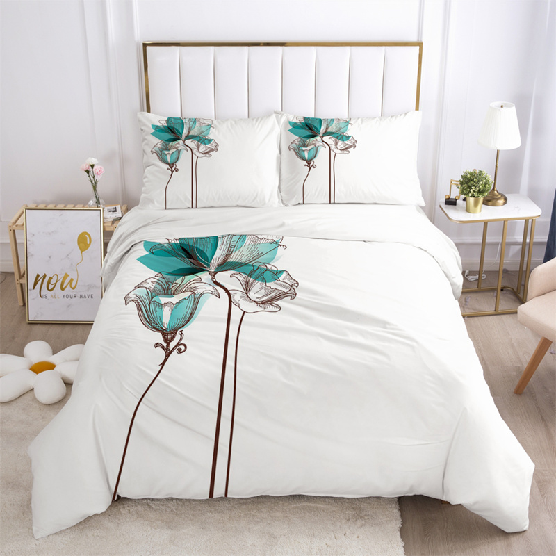 Floral Leaves Bedding Set Micr - Aesthetic Floral Duvet Cover review and price