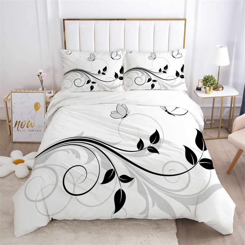 Floral Leaves Bedding Set Micr - Aesthetic Floral Duvet Cover review and price